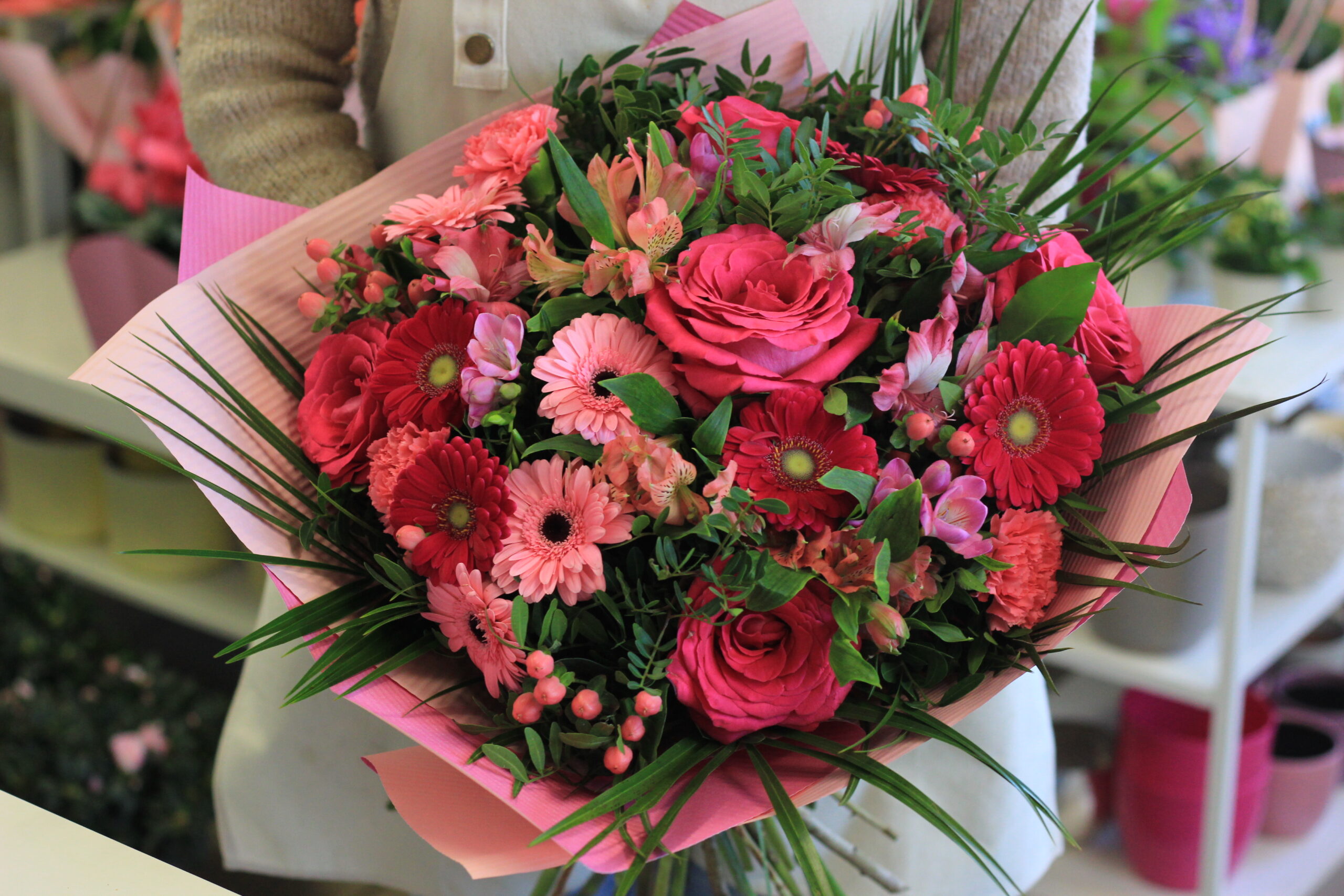 Pink csokor vegyes virágokból